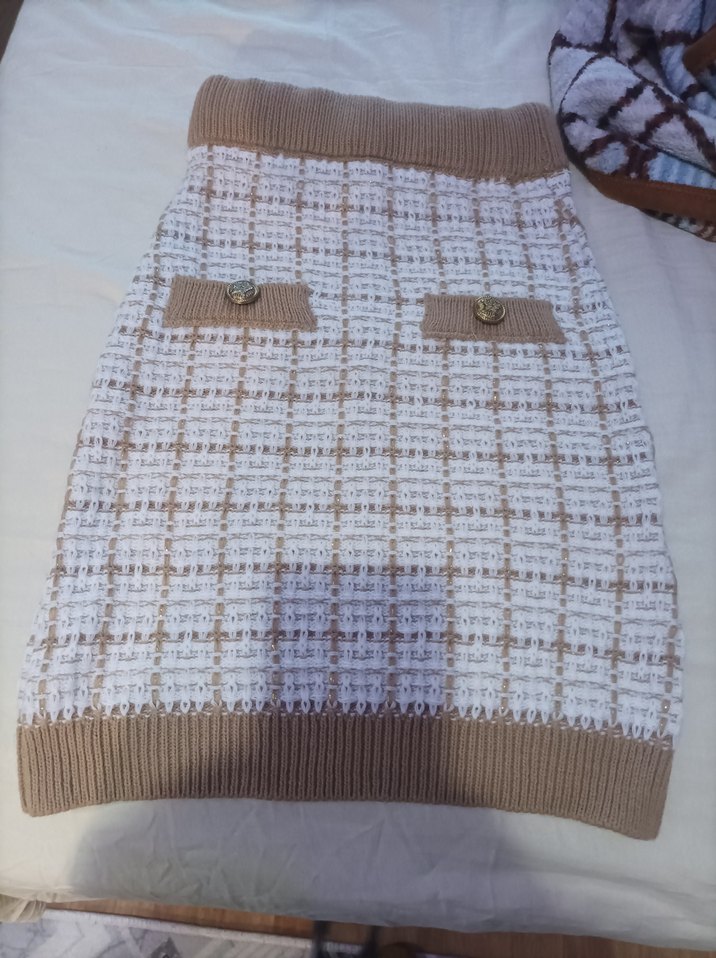 Lila Pilili Kadın Midi Etek - Görsel 3