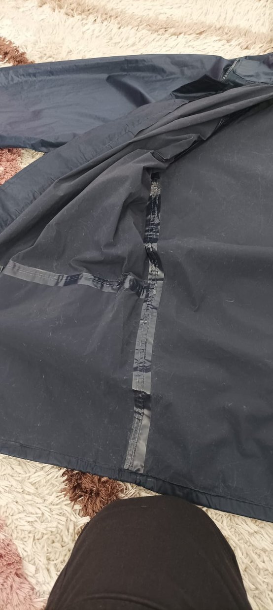 Motorcu montu Erkek Mavi Midi Mont Kapüşonlu Fermuarlı - Görsel 3