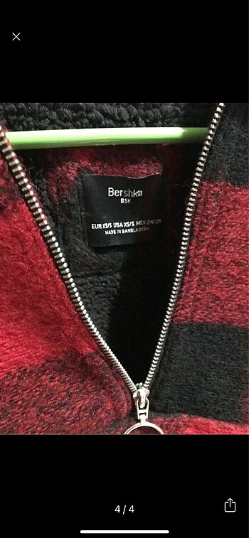s Beden kırmızı Renk bershka fermuarlı üst