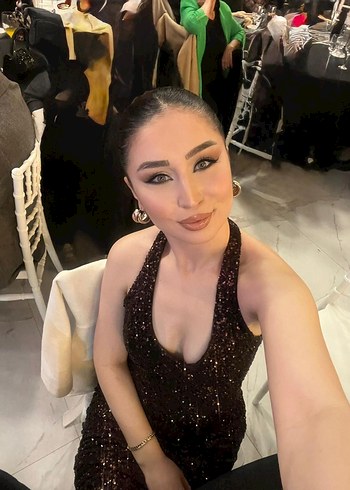 Kahverengi V Yaka Payetli Uzun Abiye Elbise - Görsel 3