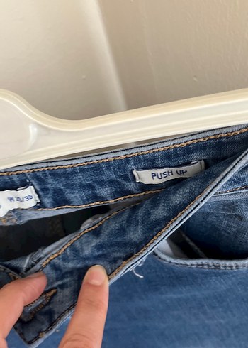 28 Beden Kadın Mavi Denim Salaş Jean