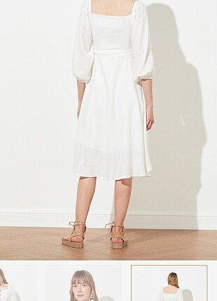 s Beden beyaz Renk Trendyol Milla Astarlı Beyaz Elbise
