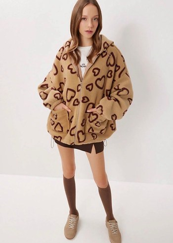 peluş mont standart beden - Görsel 2