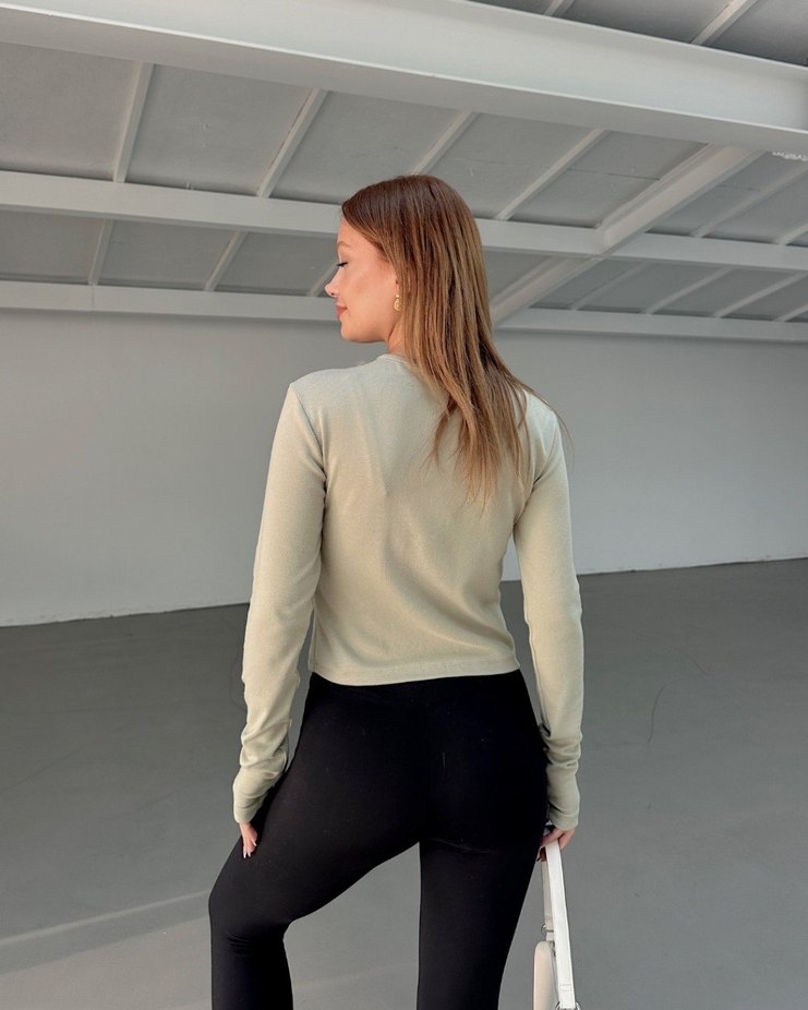 Çıtçıtlı %100 pamuk bluz - Görsel 3