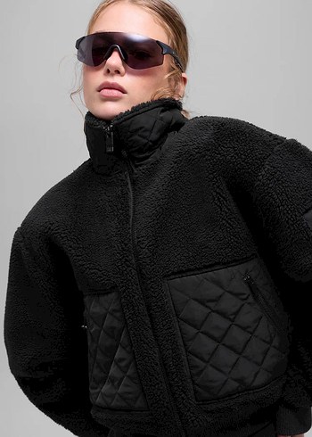 Siyah Kadın Peluş Kış Ceketi - Alo - Görsel 2