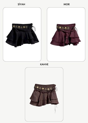 Kemerli astarlı şort etek - Görsel 5