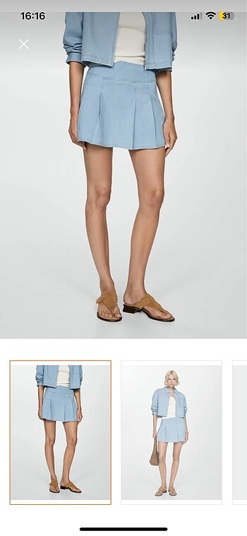 m Beden Mango denim etek