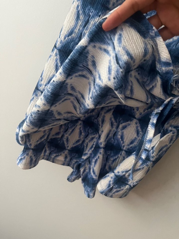 Mavi Bağlamalı Kısa Bohem Tulum - Görsel 2