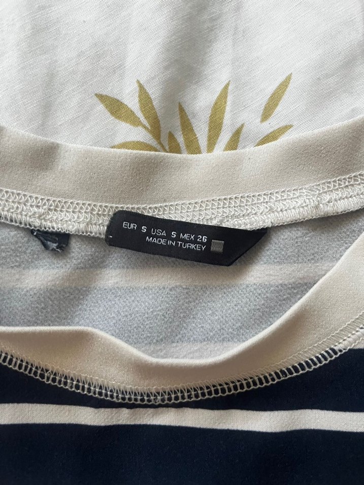 Beyaz Çizgili Hamile Bluzu - Görsel 5