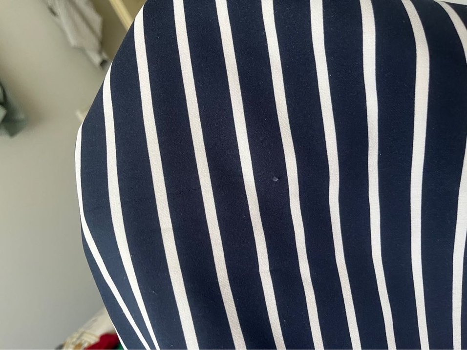 Beyaz Çizgili Hamile Bluzu - Görsel 3