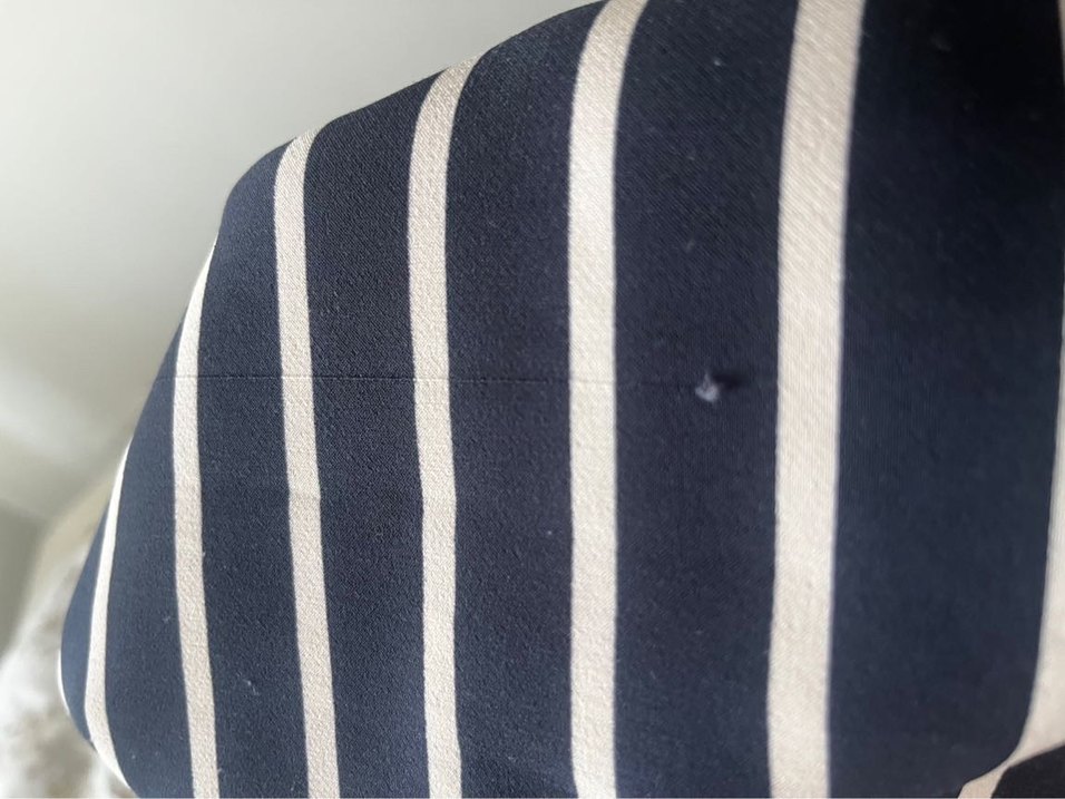 Beyaz Çizgili Hamile Bluzu - Görsel 4