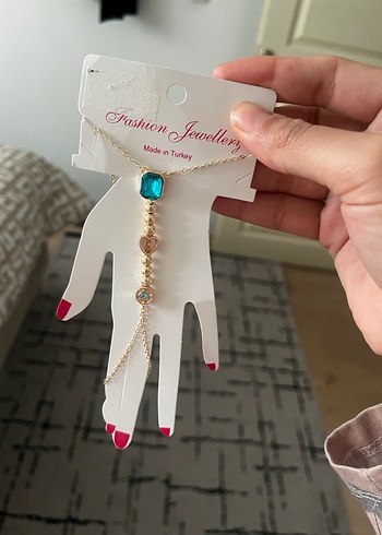Renkli Boncuklu Turkuaz Kadın El Zinciri - Görsel 3