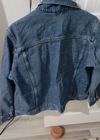 m Beden mavi Renk Kadın Mavi Denim Ceket, Düğmeli, Salaş Kesim