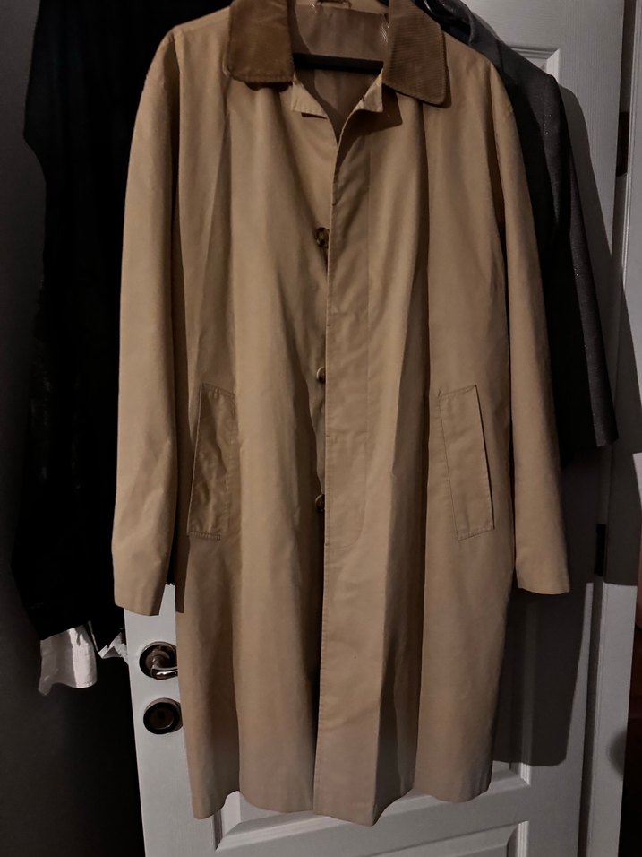 WAKKOROMA Bej Erkek Süet Trençkot Düğmeli - Görsel 2