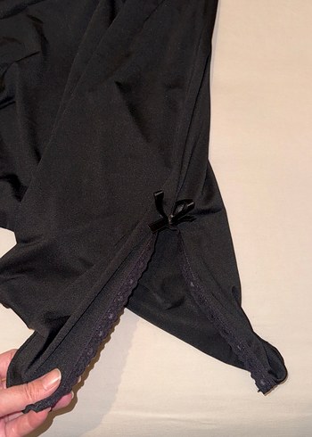 Siyah V Yaka Gecelik - Görsel 2