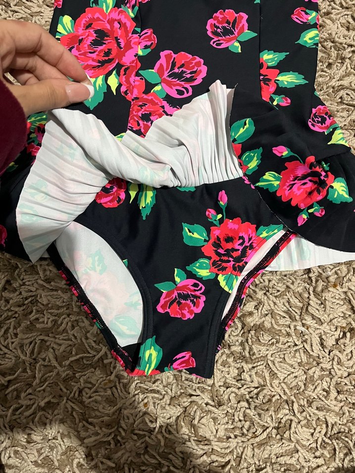 Çiçek Desenli Fırfırlı Midi Mayo - Görsel 3