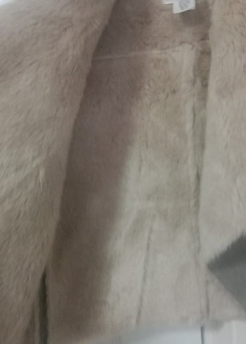 Gri Süet Kürklü V Yaka kız çocuk Yelek - Görsel 4