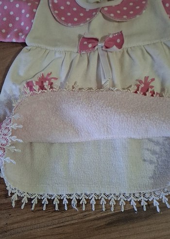 Pembe Nakışlı Uzun Kollu Kız Elbisesi - Görsel 3