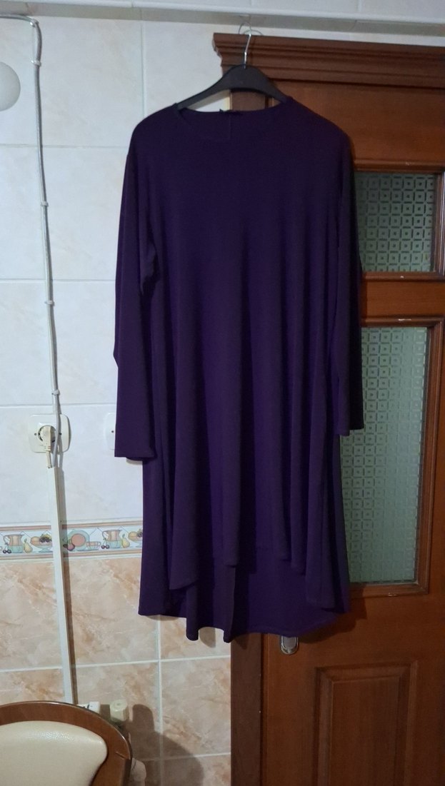 Mor Uzun Kollu Salaş Hamile Tunik, tesettür tunik - Görsel 2