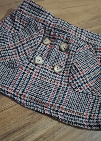 Düğmeli Mini Etek, Rahat Kesim, Sokak Stili - Görsel 2