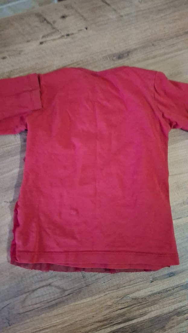 Kız Çocuk Uzun Kollu Kırmızı Fırfırlı bluz - Görsel 4