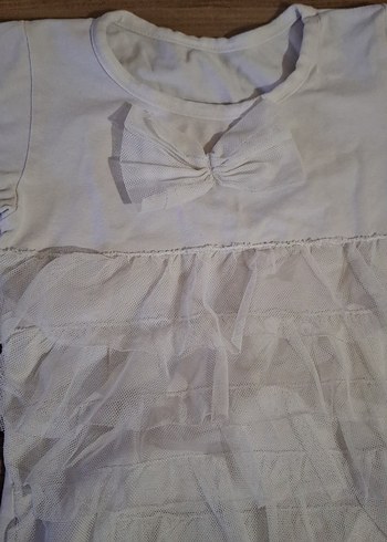 Uzun Kollu Beyaz Keten Kız Gömleği - Görsel 3