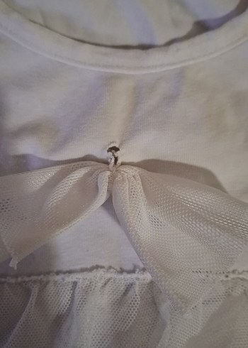 Uzun Kollu Beyaz Keten Kız Gömleği - Görsel 4