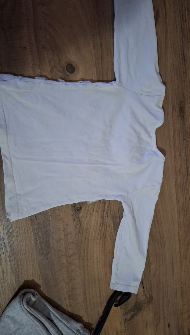 Uzun Kollu Beyaz Keten Kız Gömleği - Görsel 5