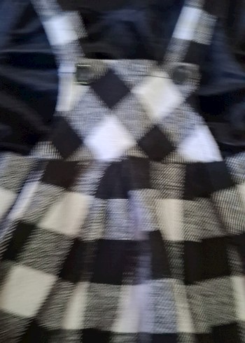 Kız Çocuk Siyah Ekose Uzun Kollu Elbise - Görsel 2