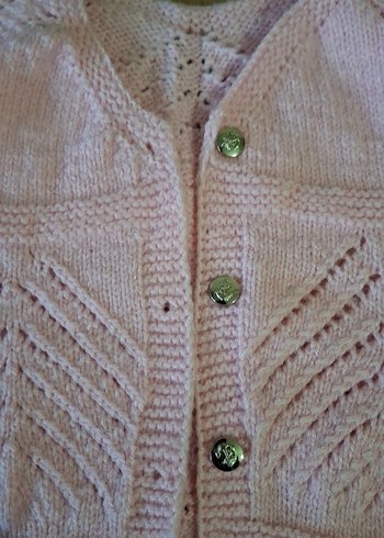 Kız Çocuk Pembe Triko Kolsuz Hırka - Görsel 2