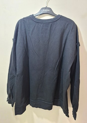 Bonprix Kadın Siyah Fırfırlı Uzun Kollu Sweatshirt