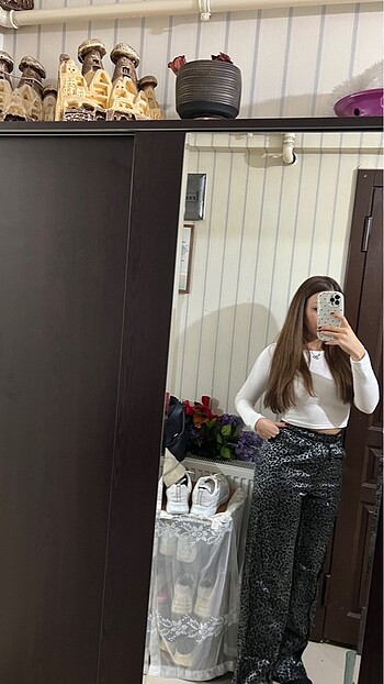 36 Beden Leopar Desen Pantolon