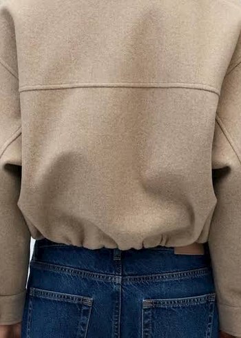 Bej Mini Fermuarlı Kadın Ceket - Görsel 4