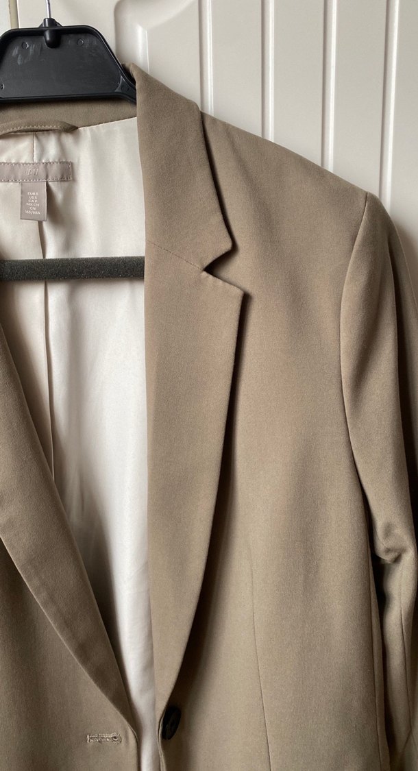 Haki Kadın Keten Blazer Ceket - Görsel 3