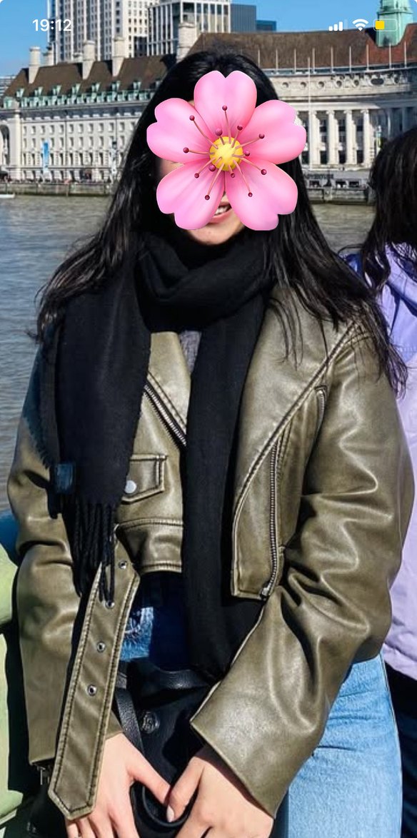 Kadın Haki Deri Ceket Yüksek Yakalı Tokalı - Görsel 2