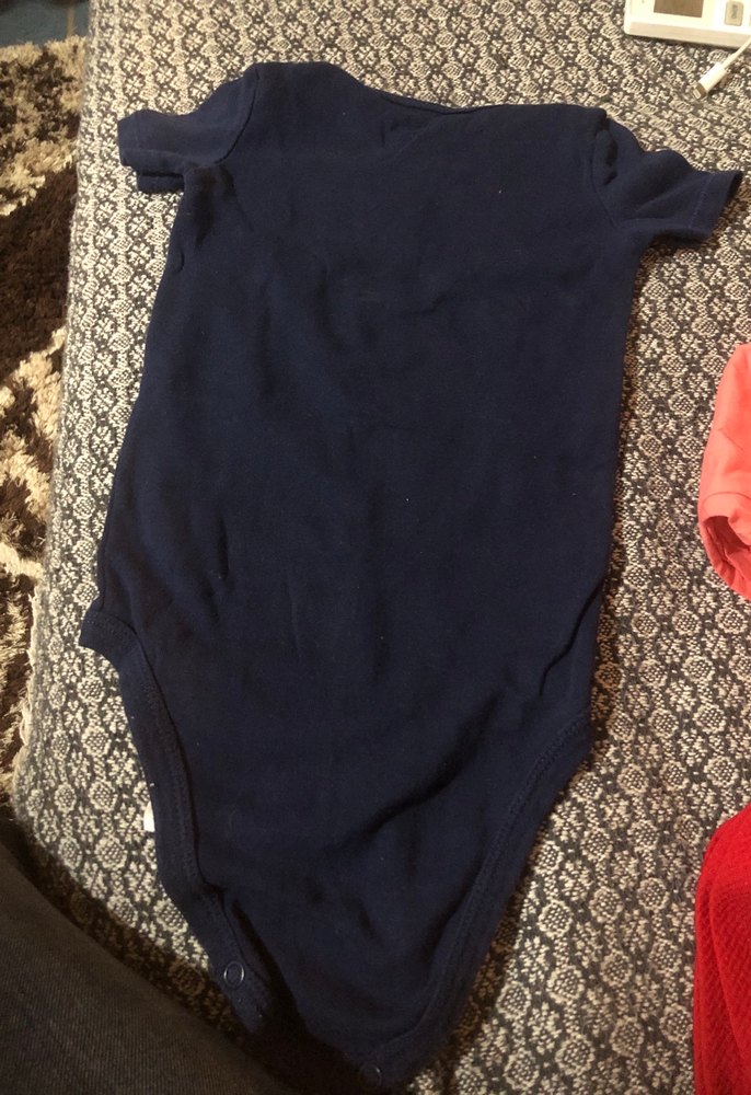 Koyu Mavi Baskılı Bebek Body - Görsel 3