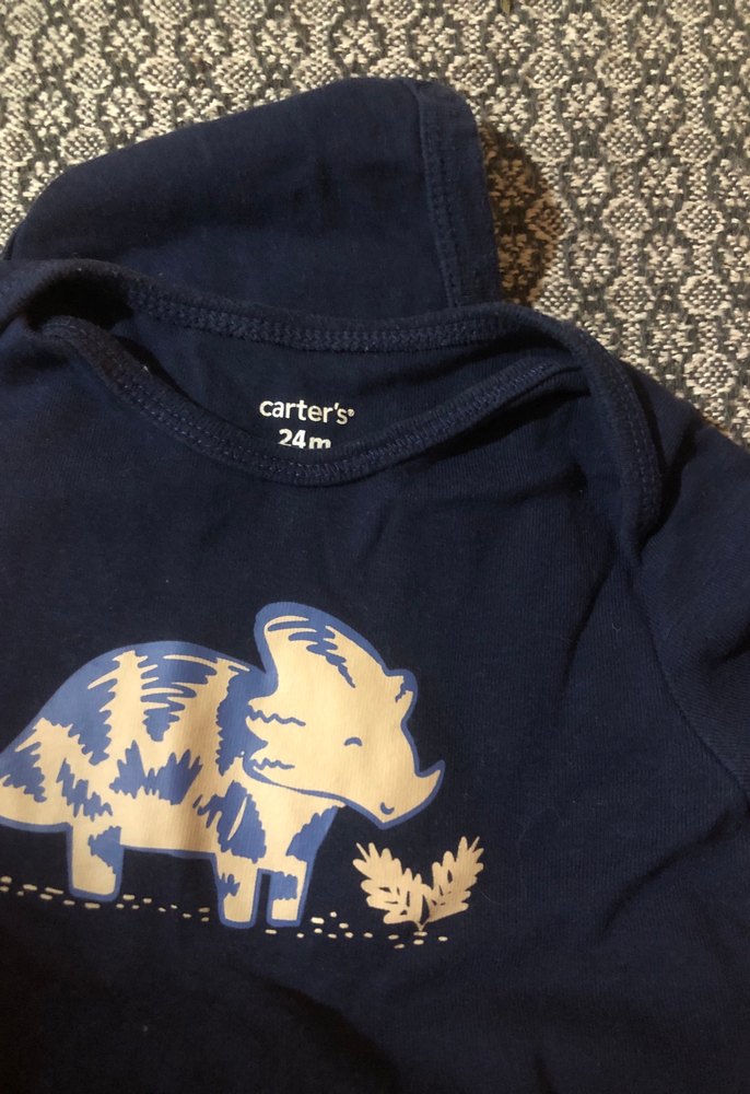 Koyu Mavi Baskılı Bebek Body - Görsel 2