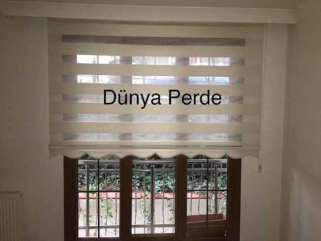Beden 200x200 Brillant Ekru Zebra Perde SIFIR Ürün