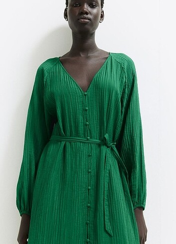 H&M Yeşil kaftan elbise