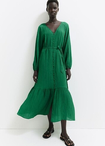 xs Beden yeşil Renk Yeşil kaftan elbise
