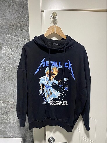 Addax Metallica Sweatshirt Siyah