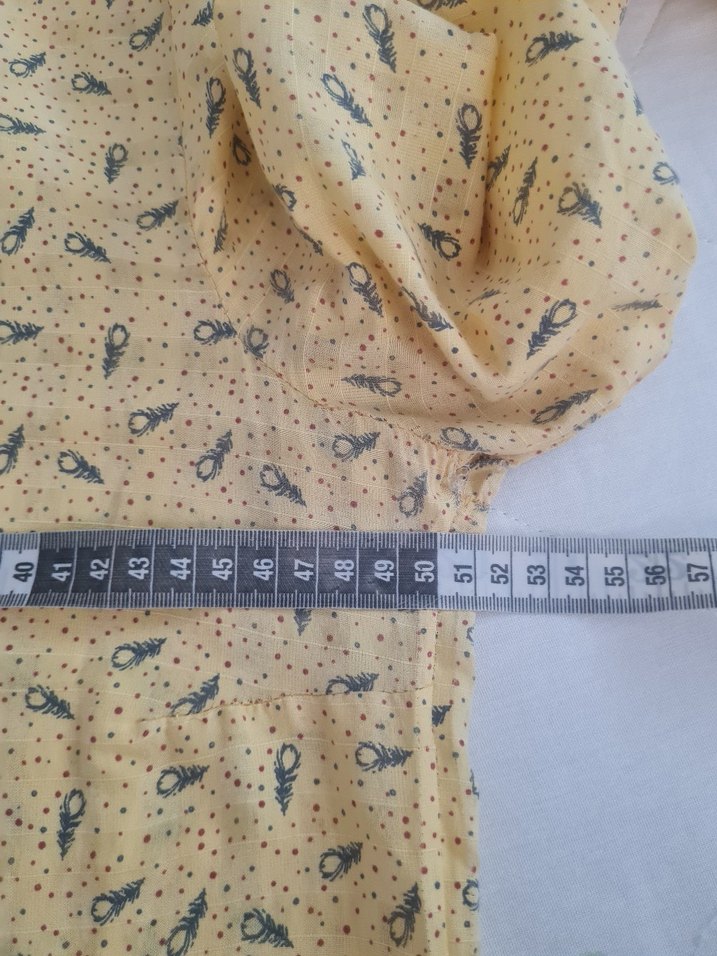 Sarı Uzun Kollu Piliseli Bohem Elbise - Görsel 3