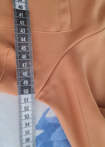 40 Beden sarı Renk Bej Kadın Uzun Kuşaklı Kemerli Kaban