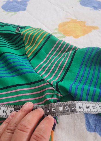 Uzun Kollu Renkli Çizgili Hamile Tunik - Görsel 6