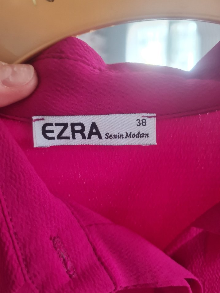 Uzun Kollu Düğmeli Pembe Kadın Tunik - Görsel 4