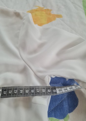 Beyaz Uzun Kollu Salaş Kadın Bluz - Görsel 7