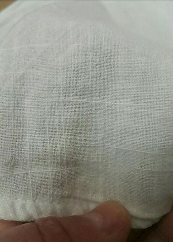 Kadın Beyaz V Yaka Düğmeli Keten Gömlek - Görsel 7