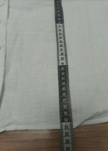 Kadın Beyaz V Yaka Düğmeli Keten Gömlek - Görsel 5