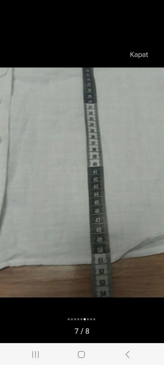 Kadın Beyaz V Yaka Düğmeli Keten Gömlek - Görsel 5