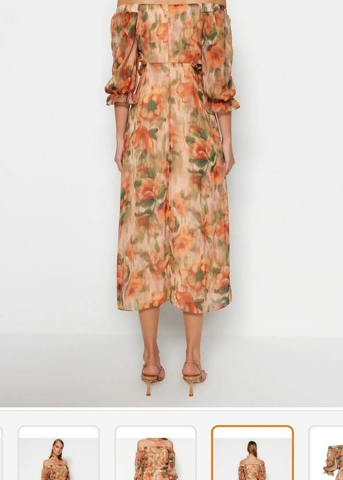 Trendyolmilla A kesim şifon uzun elbise - Görsel 2